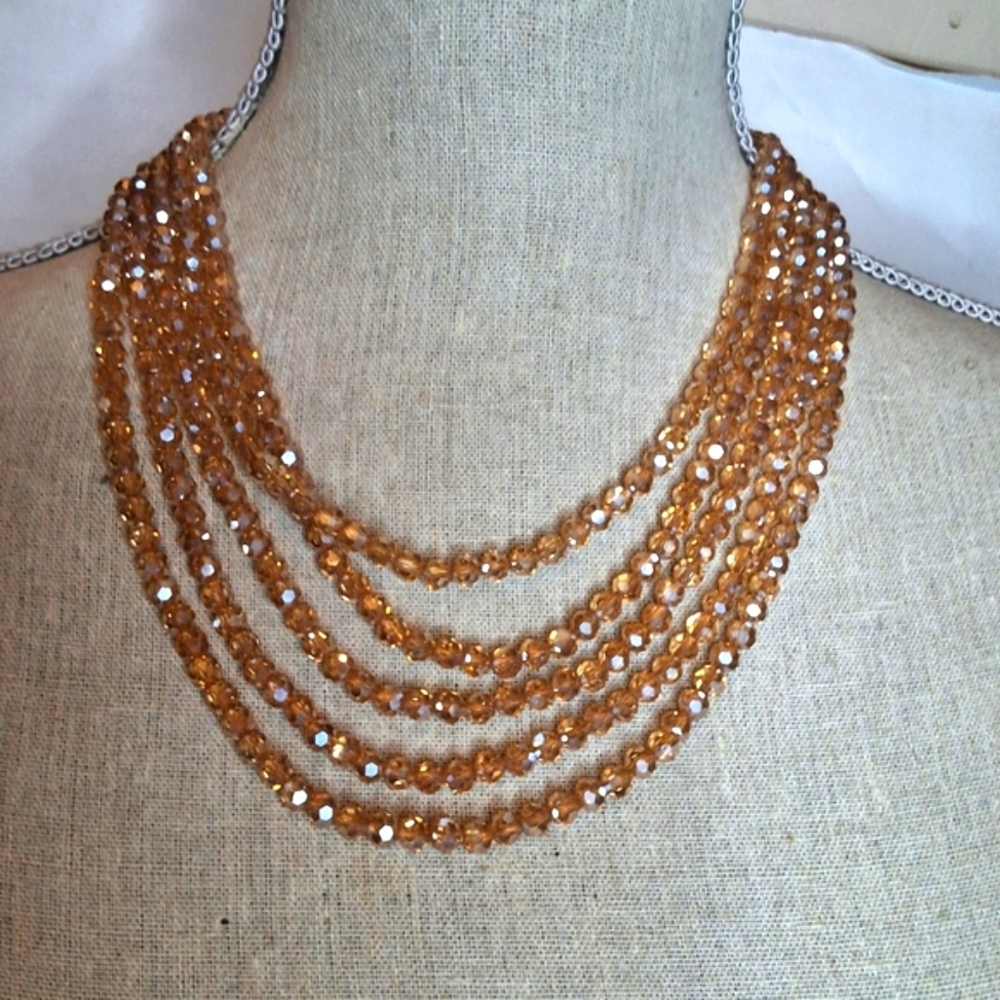 Heidi Daus Champagne Crystal Art Deco Style Necklace And Bracelet - Picture 9 of 16